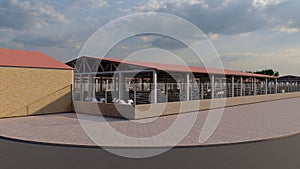 3D design Cattle Slaughterhouse using Lumion Ã¢â¬â Front elevation